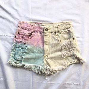 Brandy Dip Dye High Waisted Shorts